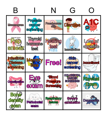 Wellness Check Ups Bingo Card