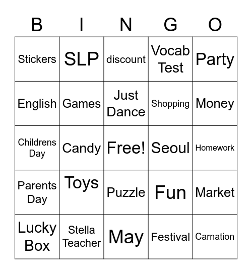 SLP Market Day Bingo Card
