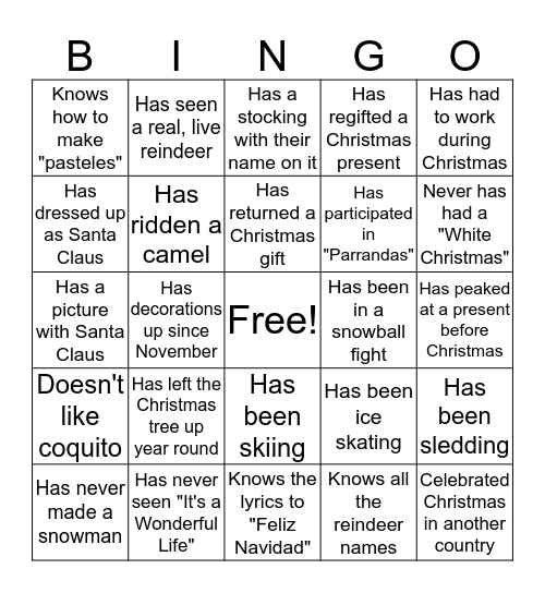 Siemen's New Year Bingo Card