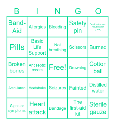 Spanish lesson #4 Bingo Card