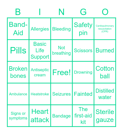 Spanish lesson #4 Bingo Card