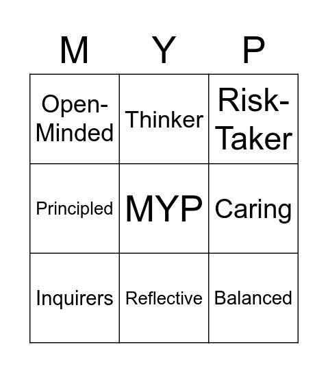 IB MYP Bingo Card