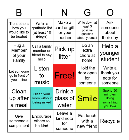Kindness Bingo! Bingo Card