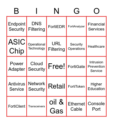 Fortinet Bingo! Bingo Card