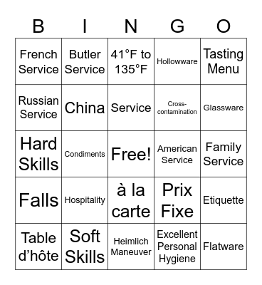 MHR 343 Bingo Card