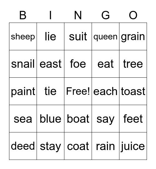 Skill 5 Bingo Card