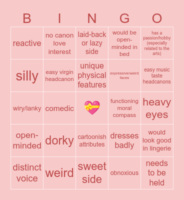 Kat’s Taste Bingo Card