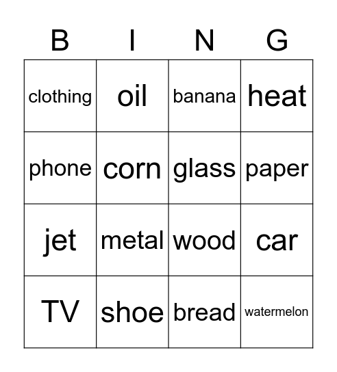 Import&Export Bingo Card