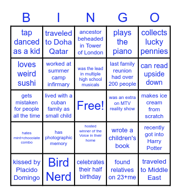 LCRF Directors Bingo Card