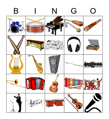 Musical Instruments #2 Bingo Card