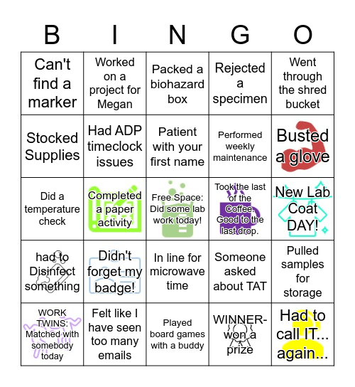 2023 Lab Week Bingo Card