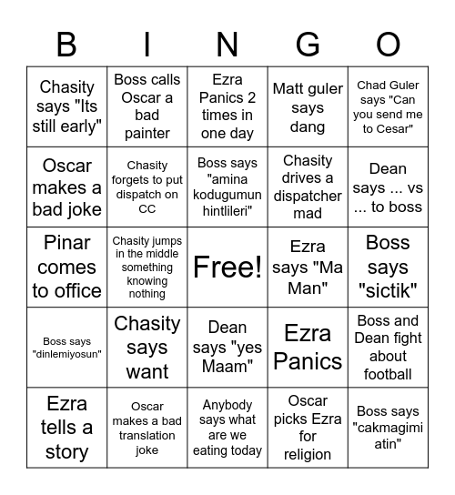 ATL Bingo Card