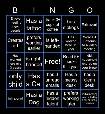 Training Bingo! Bingo Card
