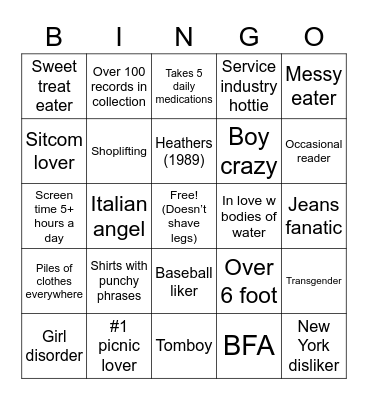 Iris Bingo Card