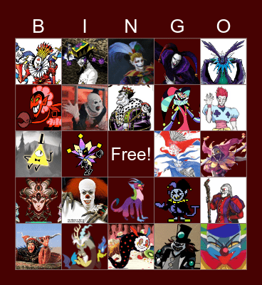 Murder Jester Bingo Card