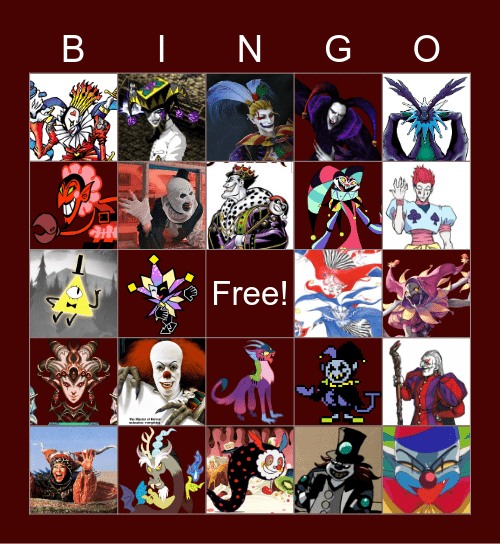 Murder Jester Bingo Card