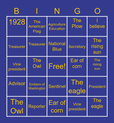 FFA Bingo!! Bingo Card