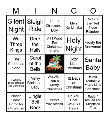 Christmas In July Bingo Card