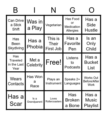 How Well Do You Know Your Co-Workers? Bingo Card