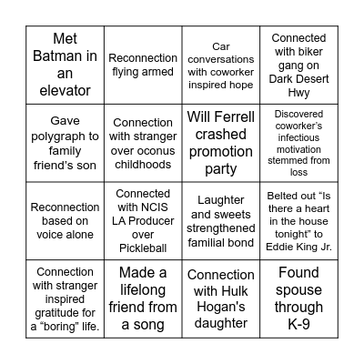 Polygraph Bingo! Bingo Card