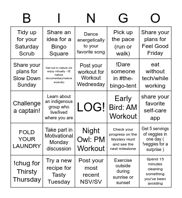 HUNTER GATHERER BINGO Card