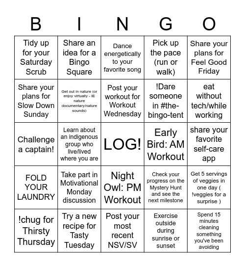 HUNTER GATHERER BINGO Card