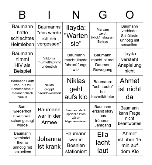 Gub Bingo GGJ1 Bingo Card