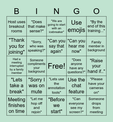 WebEx BINGO Card