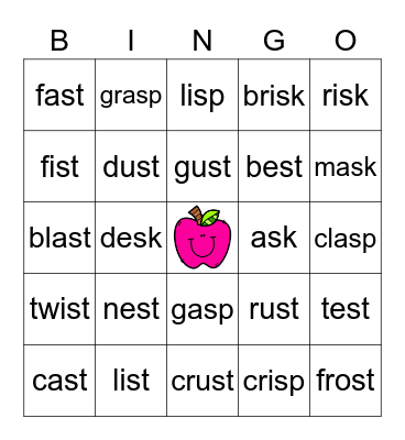 Final S-blend (sk, sp, st) Bingo Card