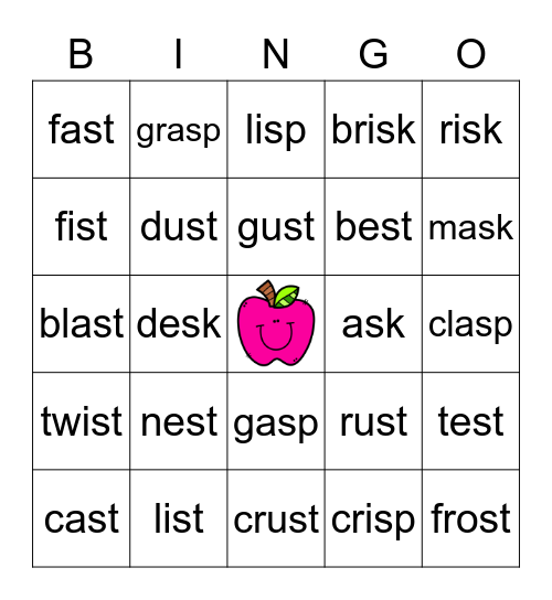 Final S-blend (sk, sp, st) Bingo Card