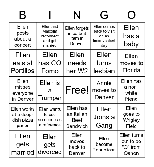 Future Ellen Bingo Card