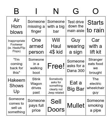 Jefferson Bingo 2023 Bingo Card