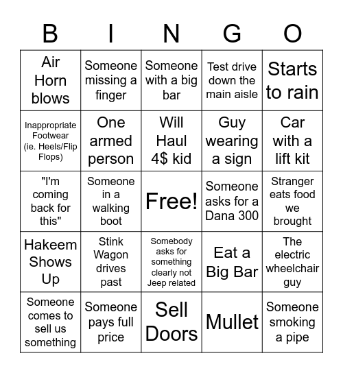 Jefferson Bingo 2023 Bingo Card