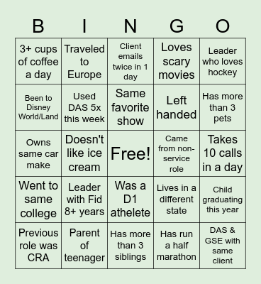 TS Central West Bingo Card
