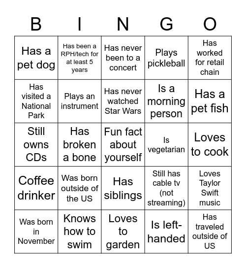 APRIL TEAM Meeting Bingo Card