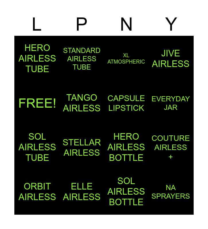 LPNY LUNCH & LEARN Bingo Card