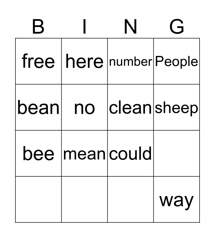 Level A+ Week 16 Bingo Card