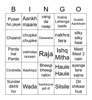 To My Forever Love Bingo Card