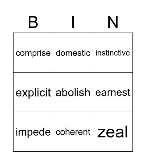 Sabrina's Board Bingo Card