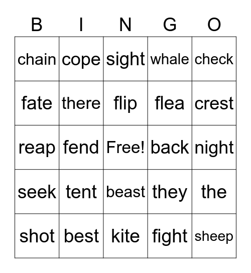 Review Bingo Card