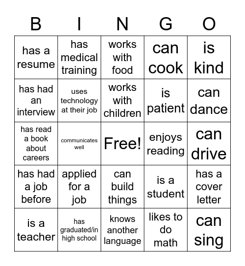 Human Bingo! Find Someone Who... Bingo Card