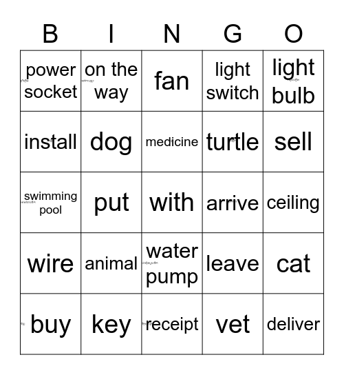 April 2023 Words Bingo Card