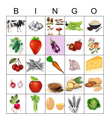 Food Bingo Card