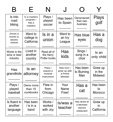 Russlock Wedding Welcome Gathering Bingo Card