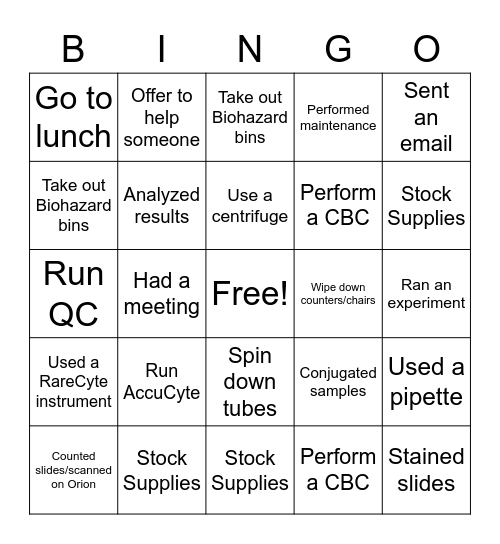 RareCyte Lab Week 2023 Bingo Card