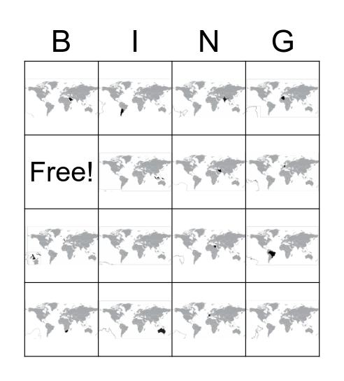 Geo Pwr 2-4 Bingo Card