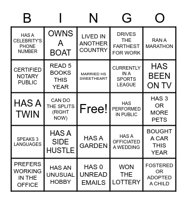 FMS BINGO Card