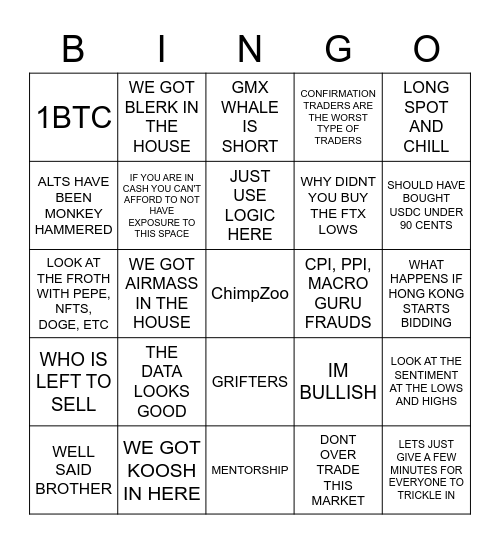 CHIMPZOO BINGO Card
