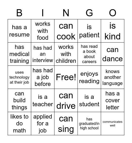 Human Bingo! Find Someone Who... Bingo Card