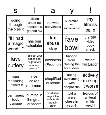 leonas ED bingo card lets gooooo Bingo Card